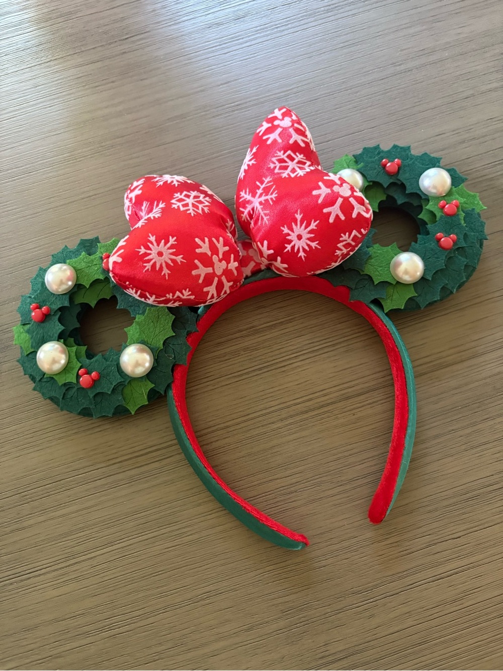 Disney Christmas wreath mickey ear headband